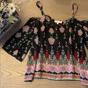 Chiffon cold shoulder blouse